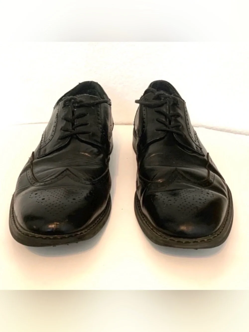 JOSEPH ABBOUD MENS DRESS SHOES BLACK LEATHER LACE UP 13D
